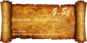 Guszter Szilárd névjegykártya